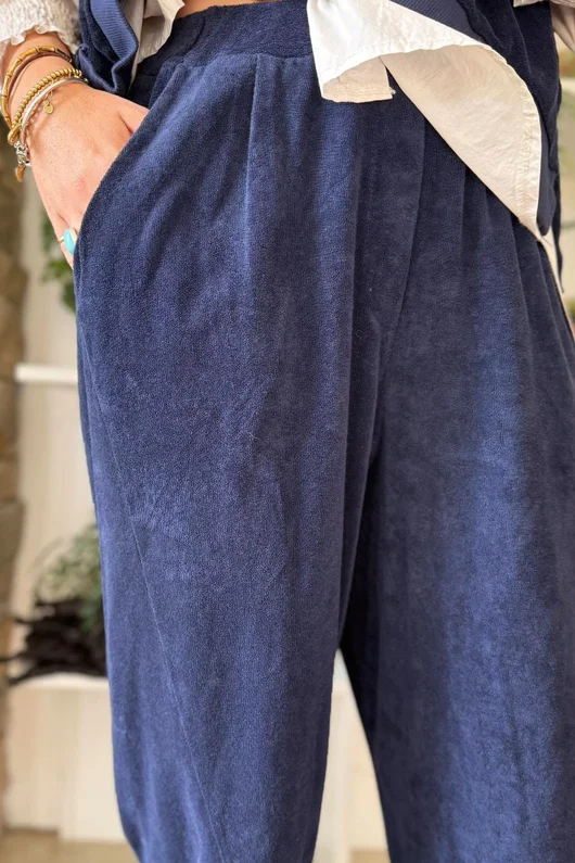 Terry B Relaxed Tapered Jogger Navy